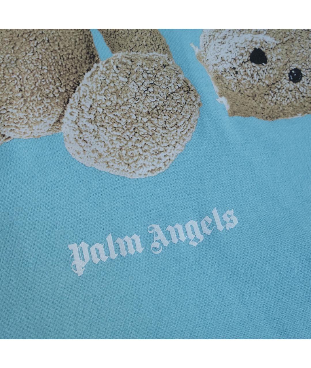 PALM ANGELS Голубая хлопковая футболка, фото 4