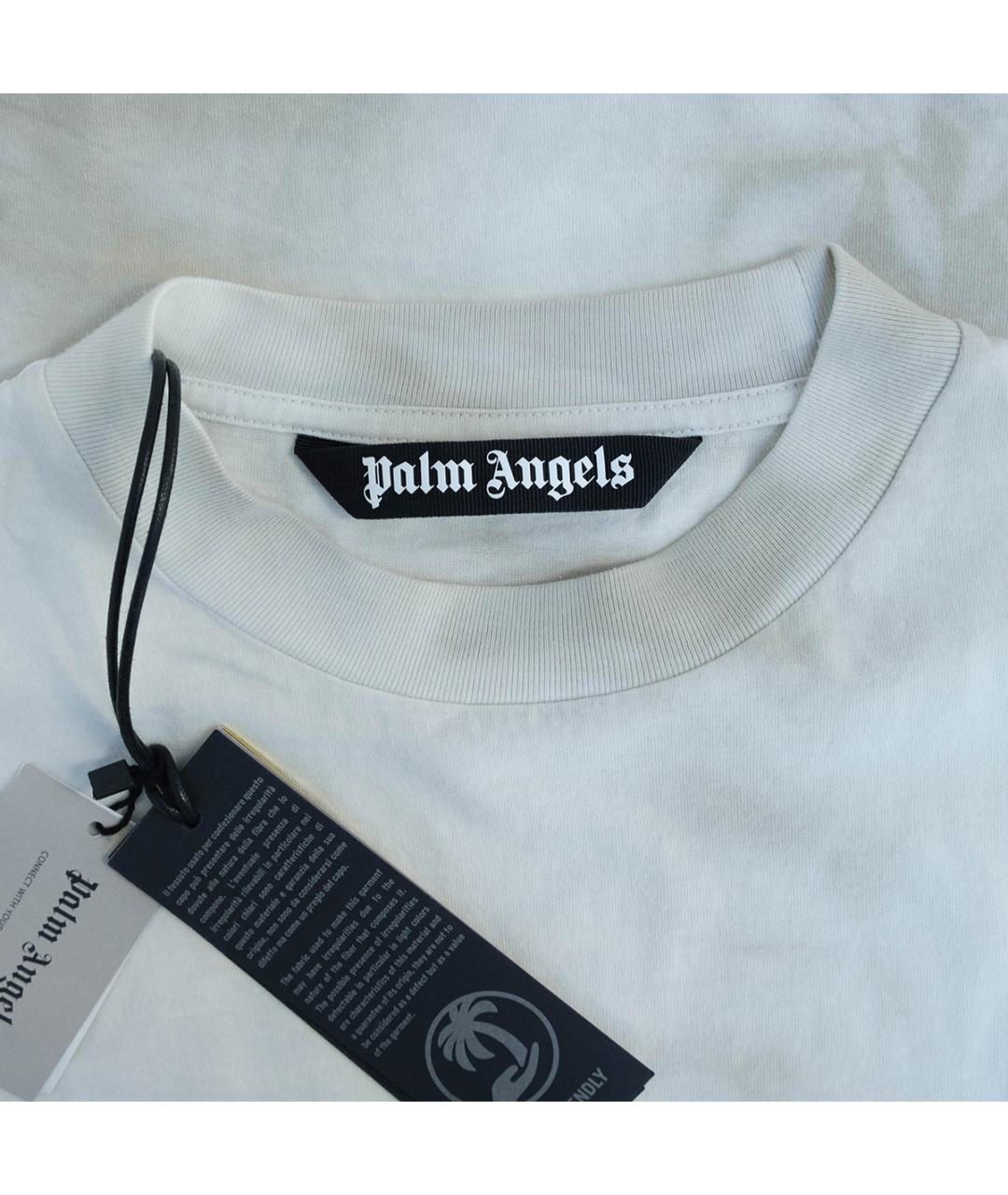 PALM ANGELS Бежевая хлопковая футболка, фото 3