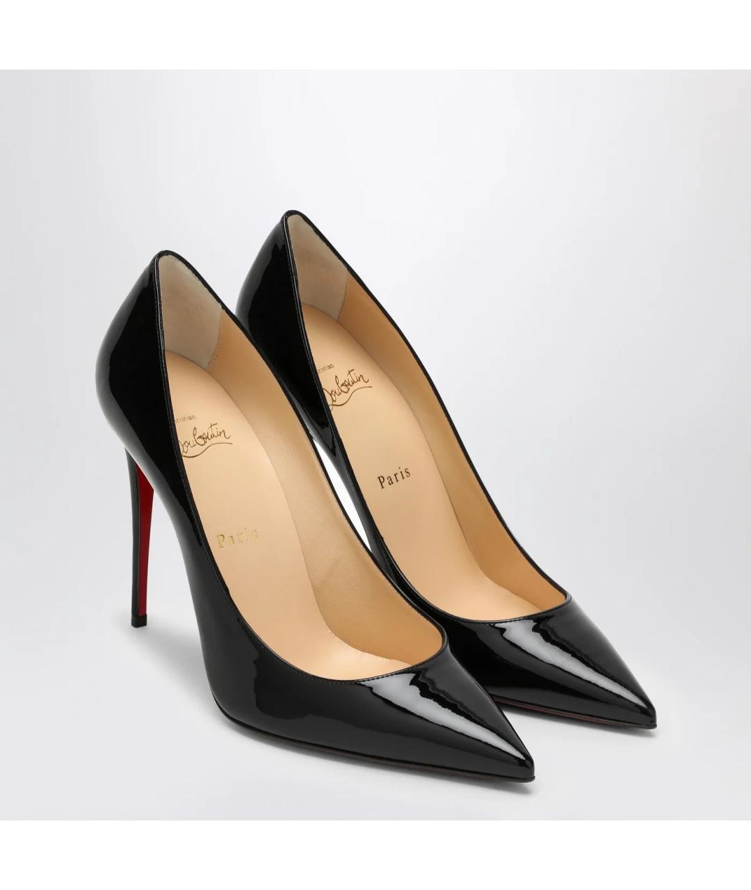 CHRISTIAN LOUBOUTIN Черные кожаные туфли, фото 2