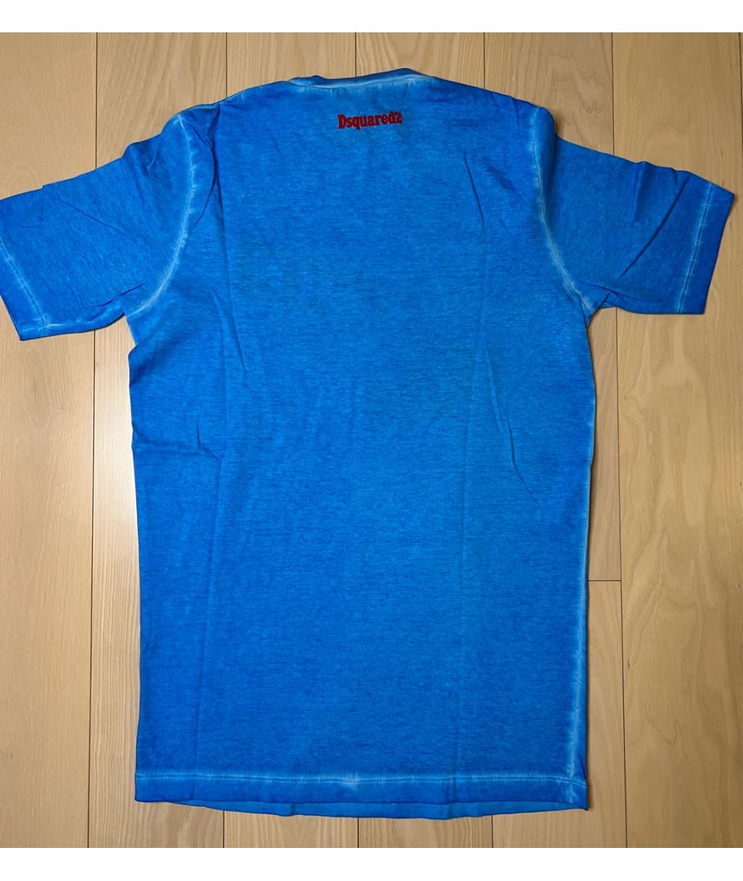 DSQUARED2 Голубая хлопковая футболка, фото 2