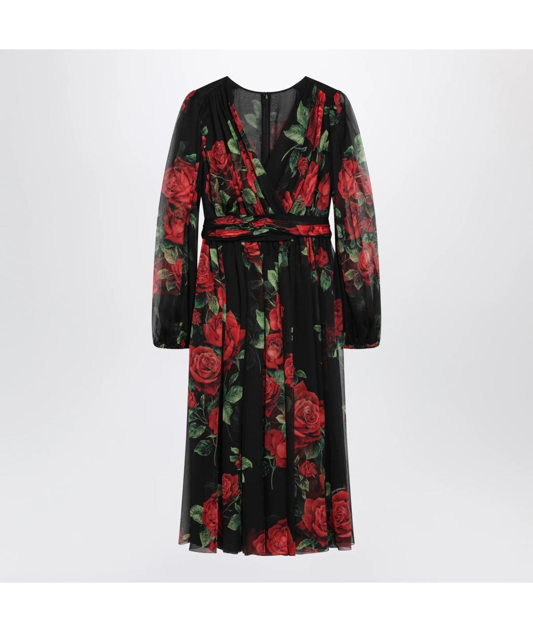 DOLCE&GABBANA Мульти шелковое платье, фото 3