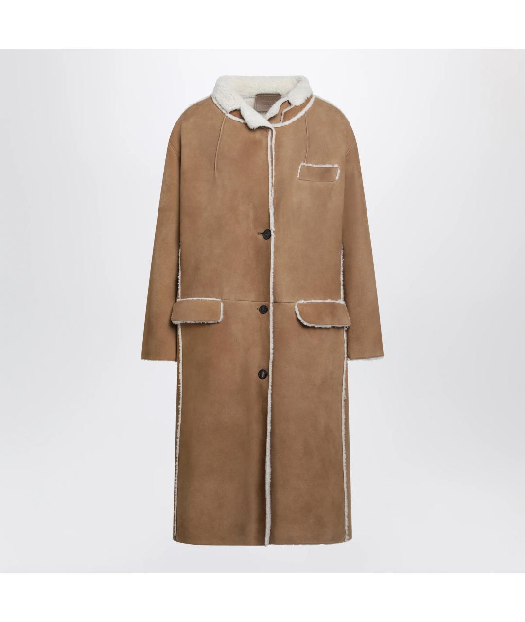 PRADA Бежевая кожаная дубленка, фото 3