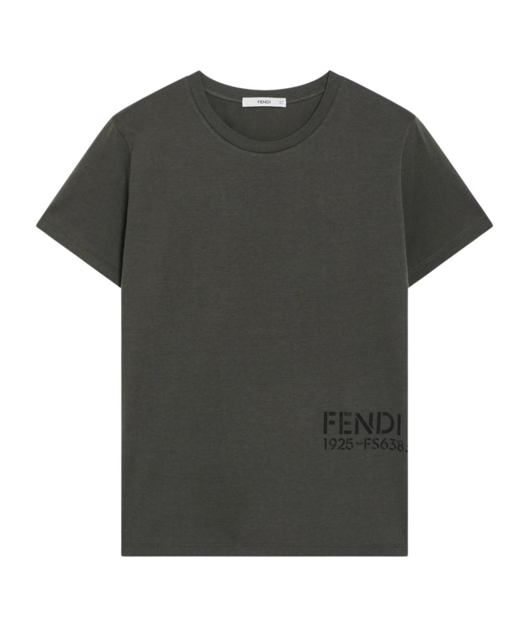 FENDI Зеленая хлопковая футболка, фото 1