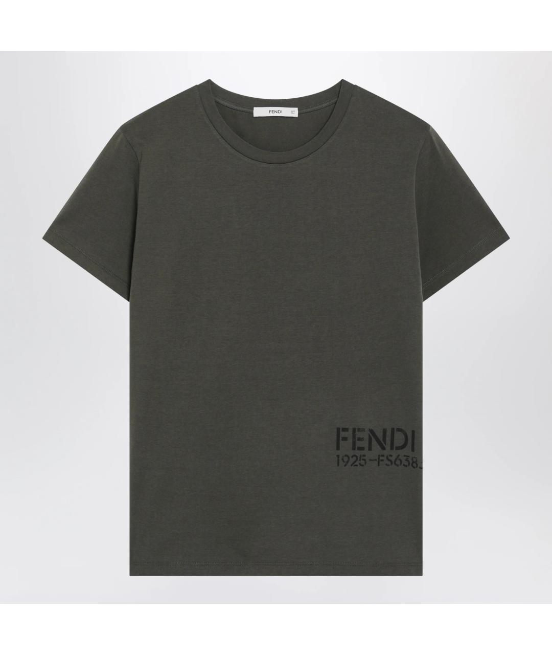FENDI Зеленая хлопковая футболка, фото 3