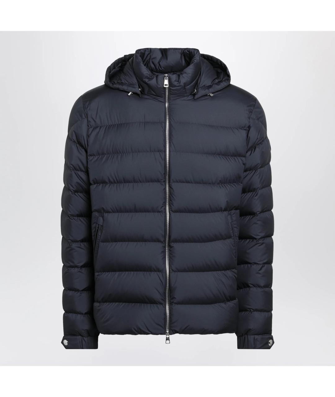 MONCLER Темно-синий полиэстеровый пуховик, фото 3