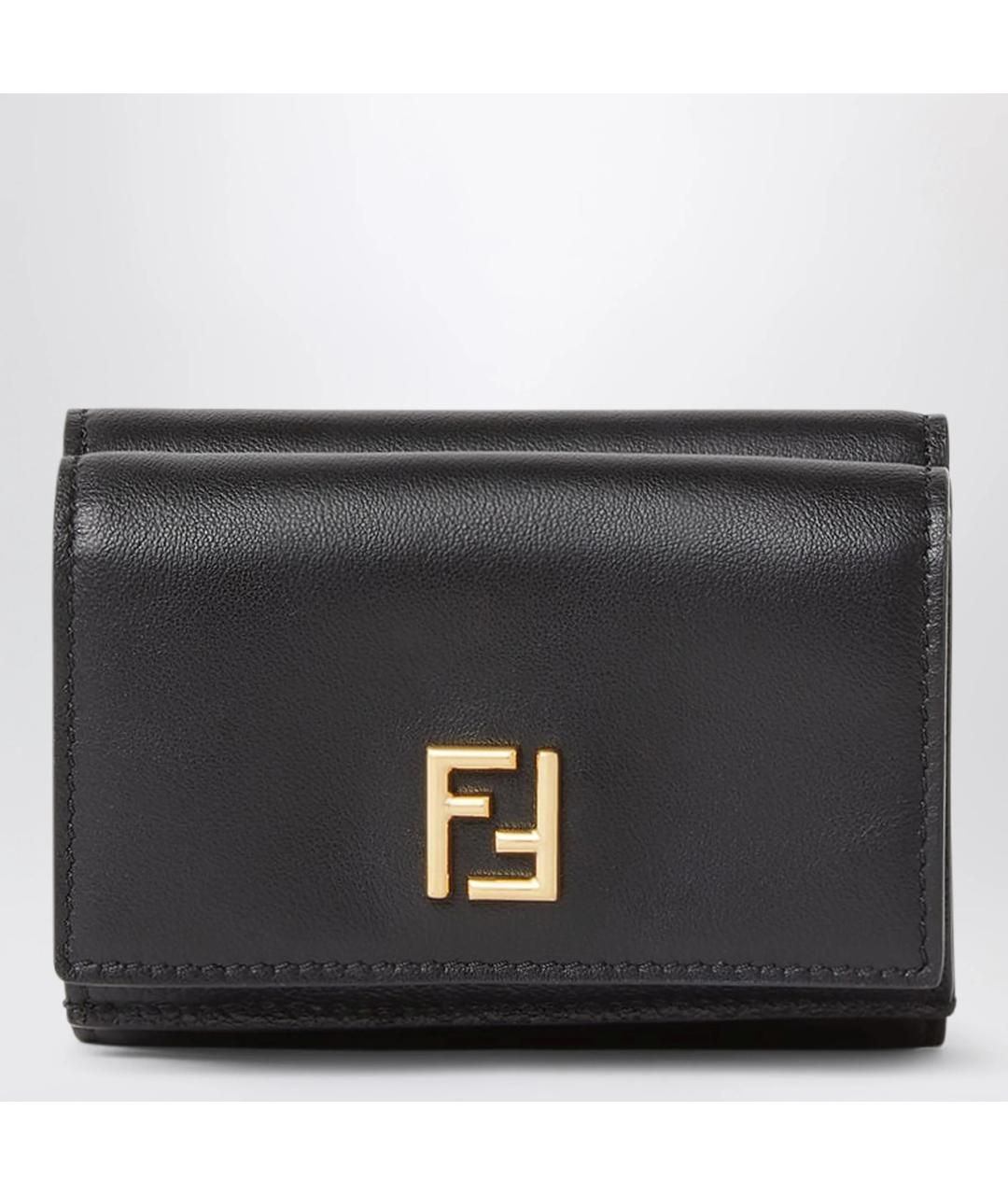 FENDI Черный кожаный кошелек, фото 3