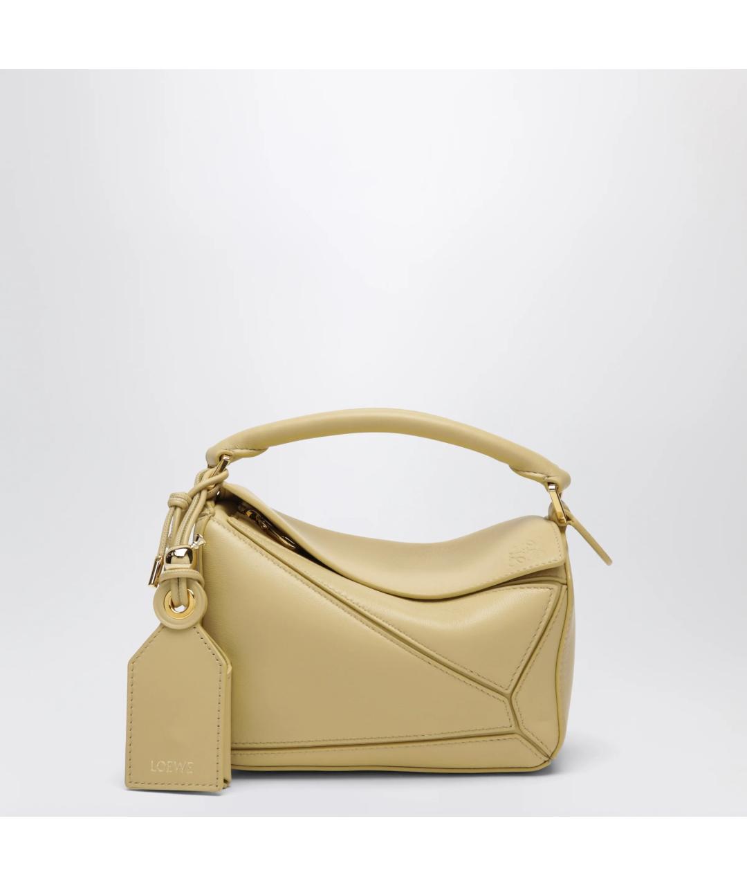 LOEWE Бежевая кожаная сумка через плечо, фото 3