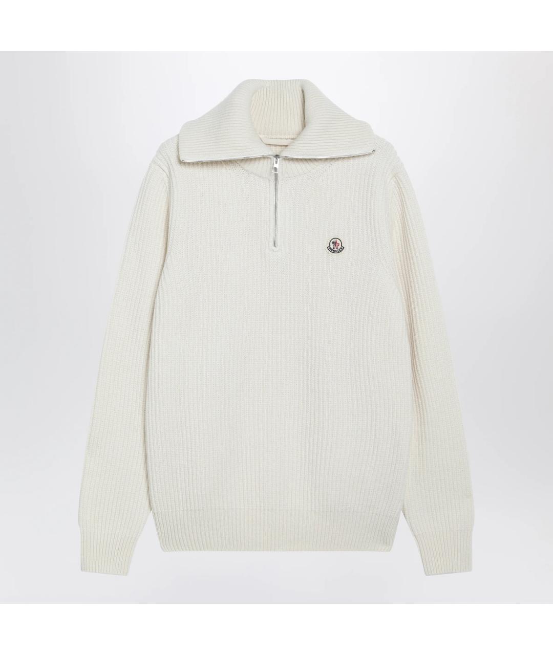 MONCLER Бежевый шерстяной джемпер / свитер, фото 3
