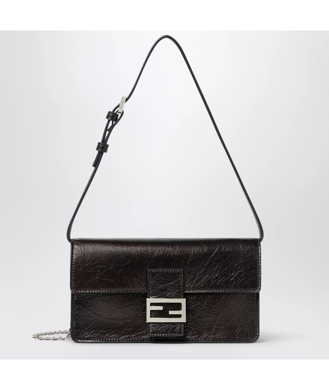 FENDI Черная кожаная сумка через плечо, фото 3