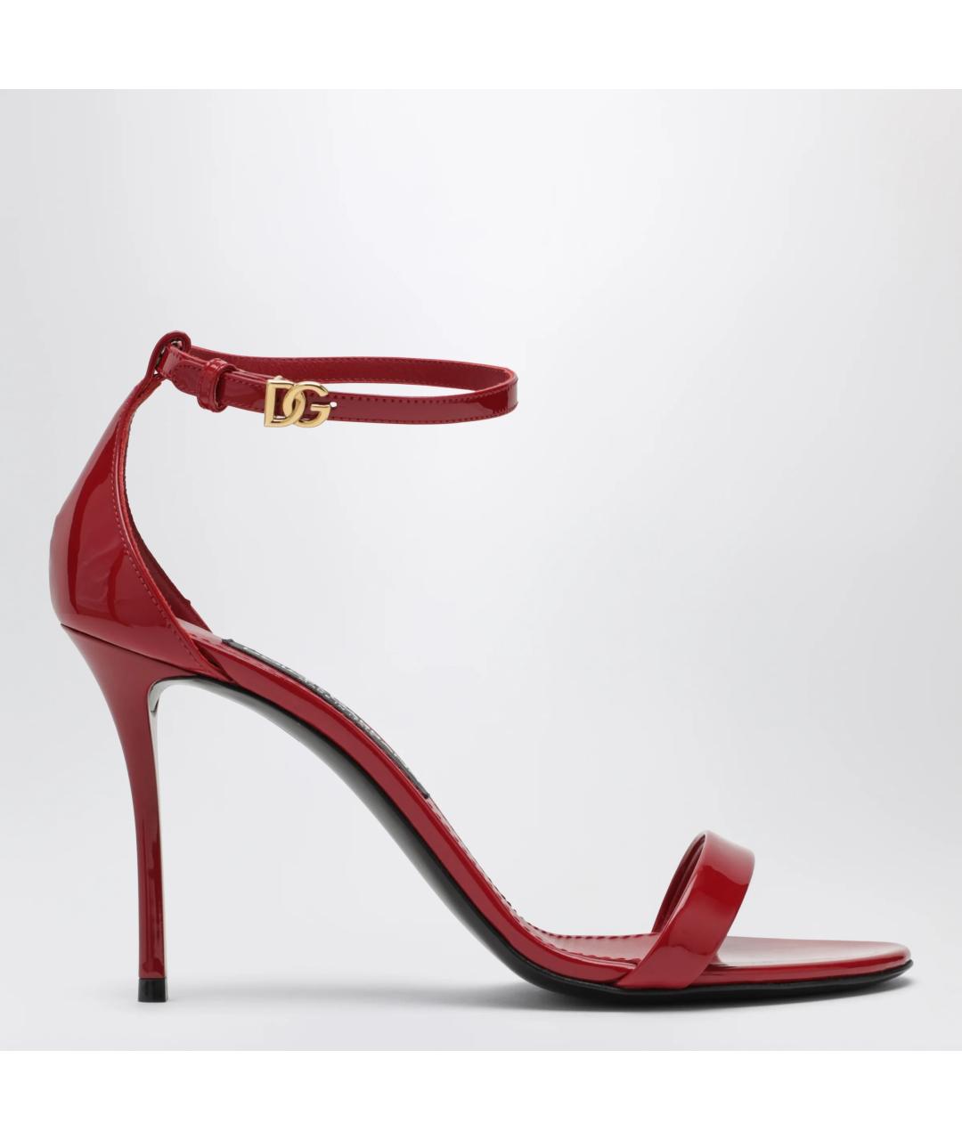 DOLCE&GABBANA Красные кожаные босоножки, фото 3