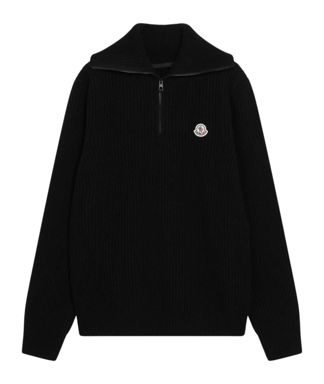 MONCLER Черный шерстяной джемпер / свитер, фото 1