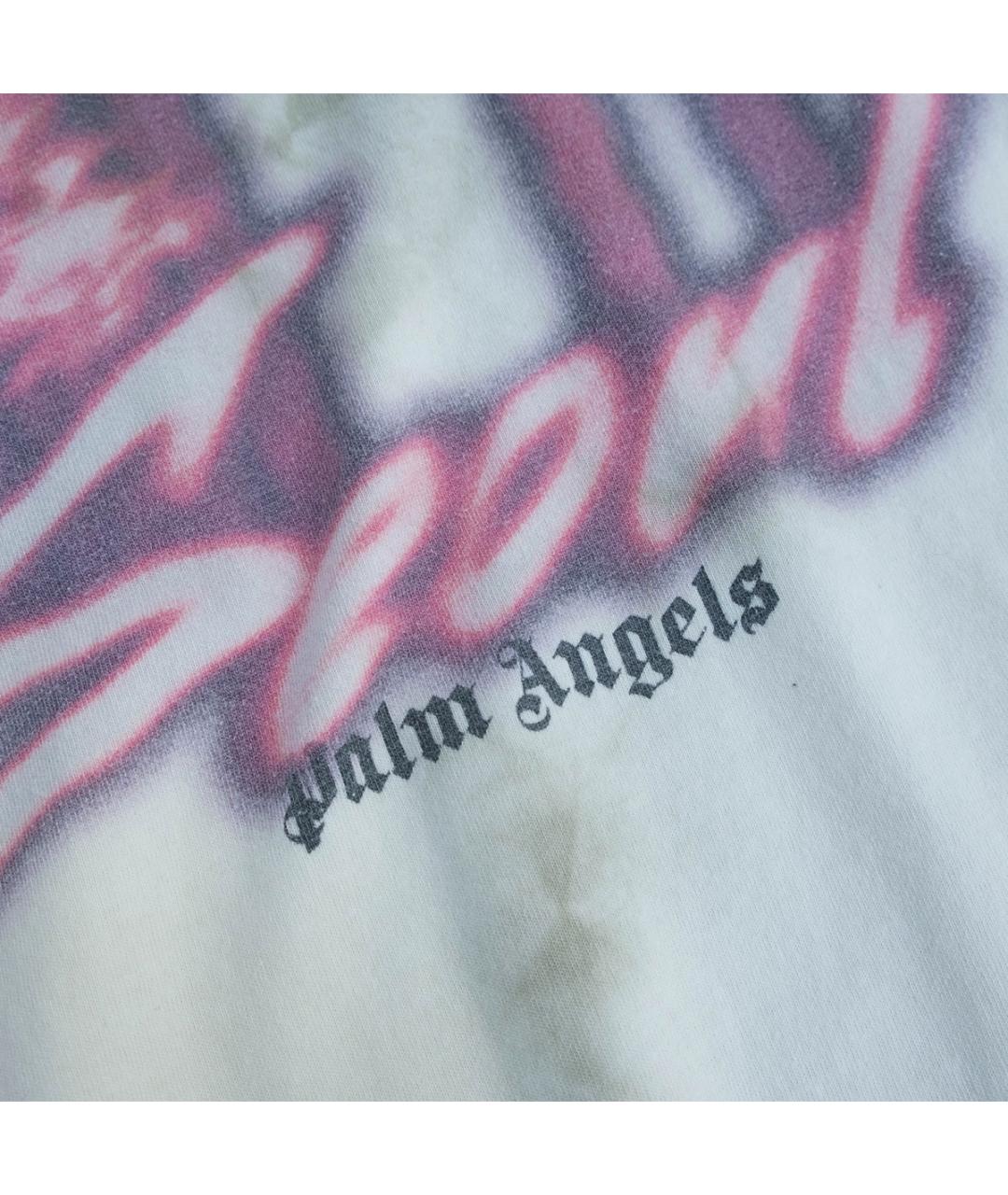 PALM ANGELS Бежевая хлопковая футболка, фото 5