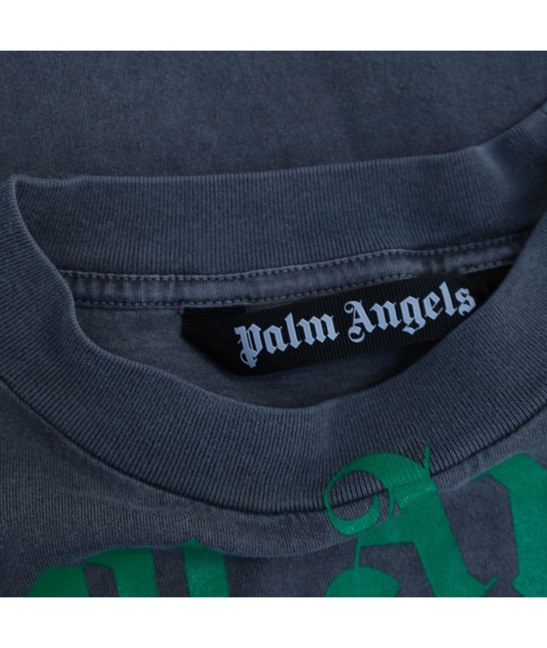 PALM ANGELS Серая хлопковая футболка, фото 4
