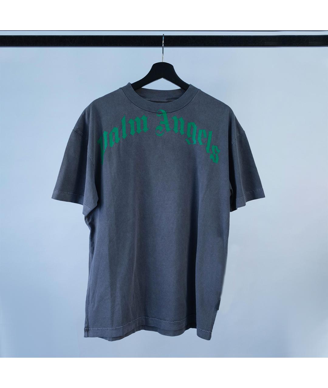 PALM ANGELS Серая хлопковая футболка, фото 7