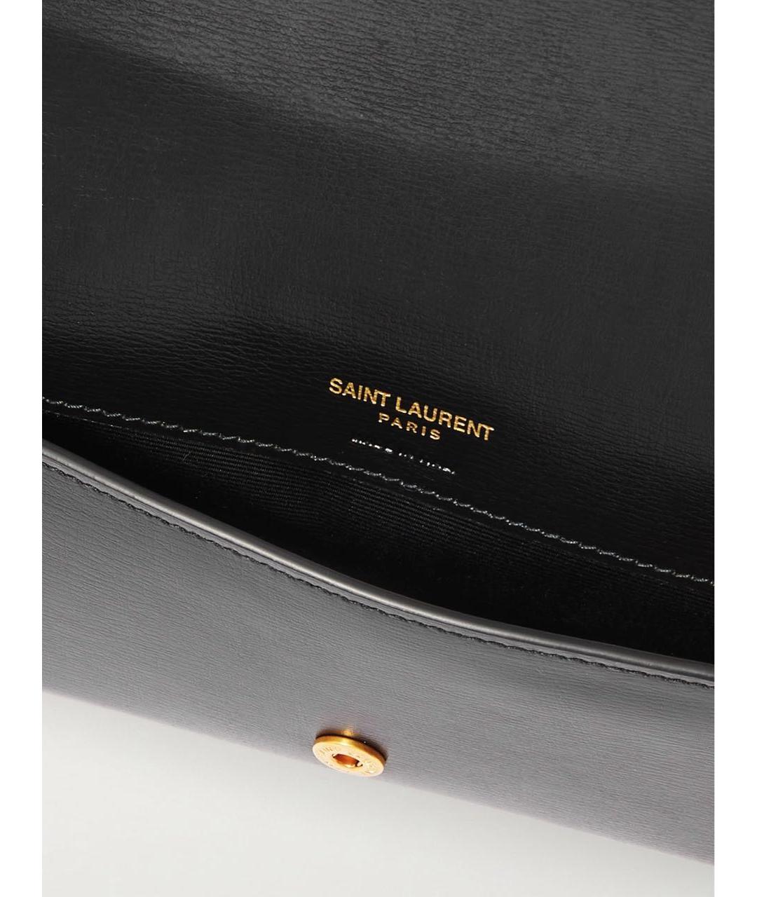 SAINT LAURENT Черная кожаная сумка через плечо, фото 4