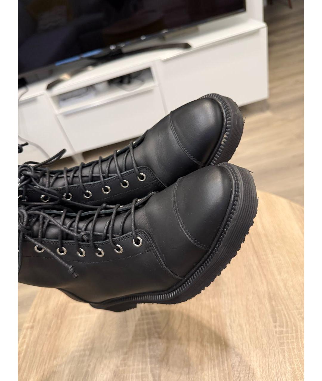 GIUSEPPE ZANOTTI DESIGN Черные кожаные ботинки, фото 4