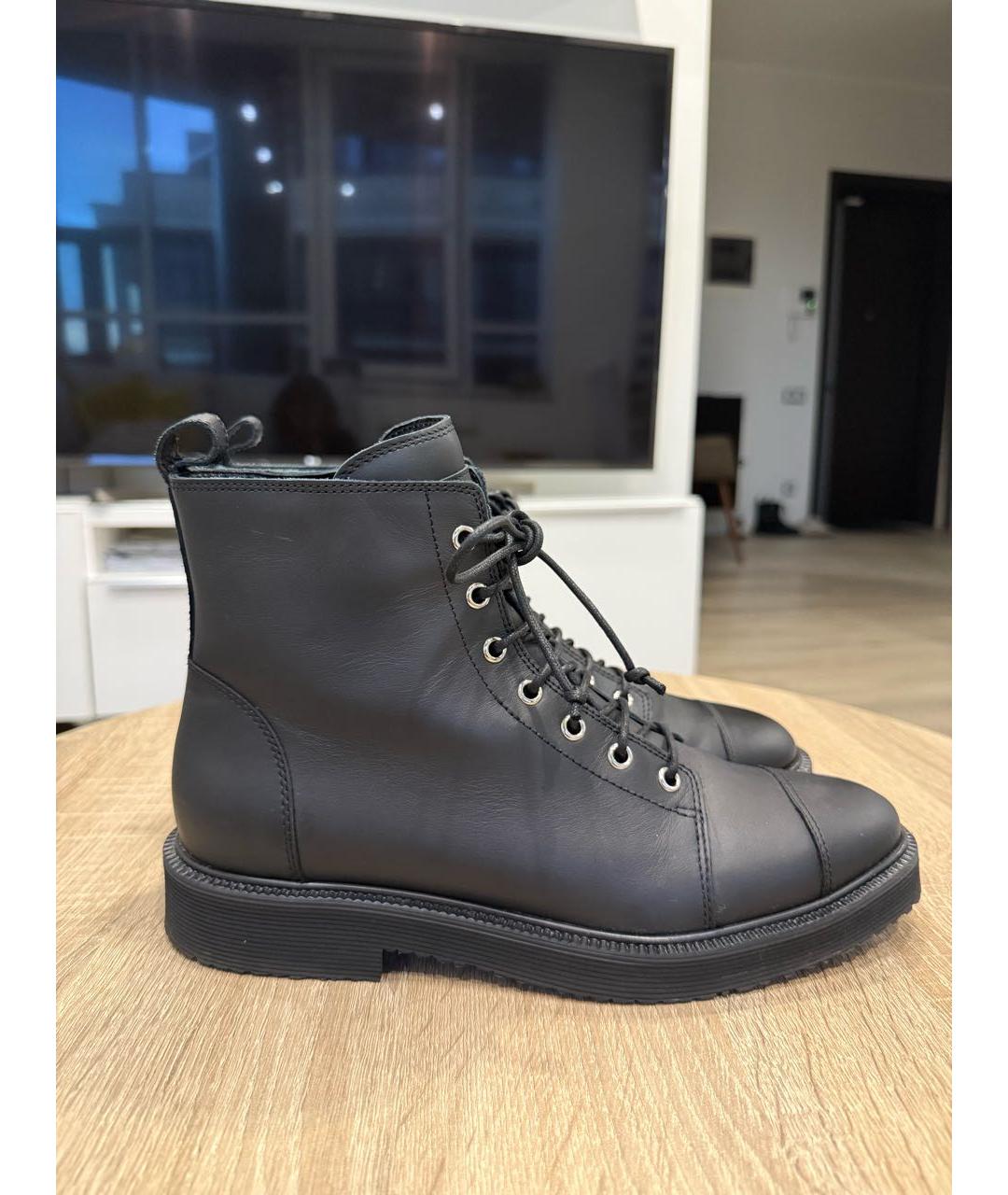 GIUSEPPE ZANOTTI DESIGN Черные кожаные ботинки, фото 7