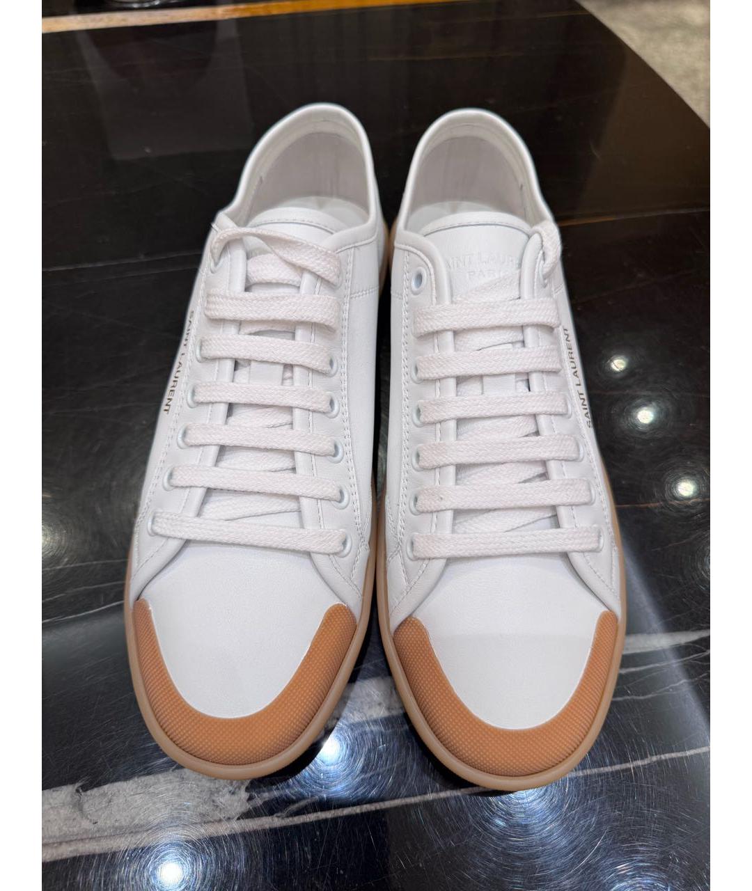 SAINT LAURENT Белые кожаные кеды, фото 2