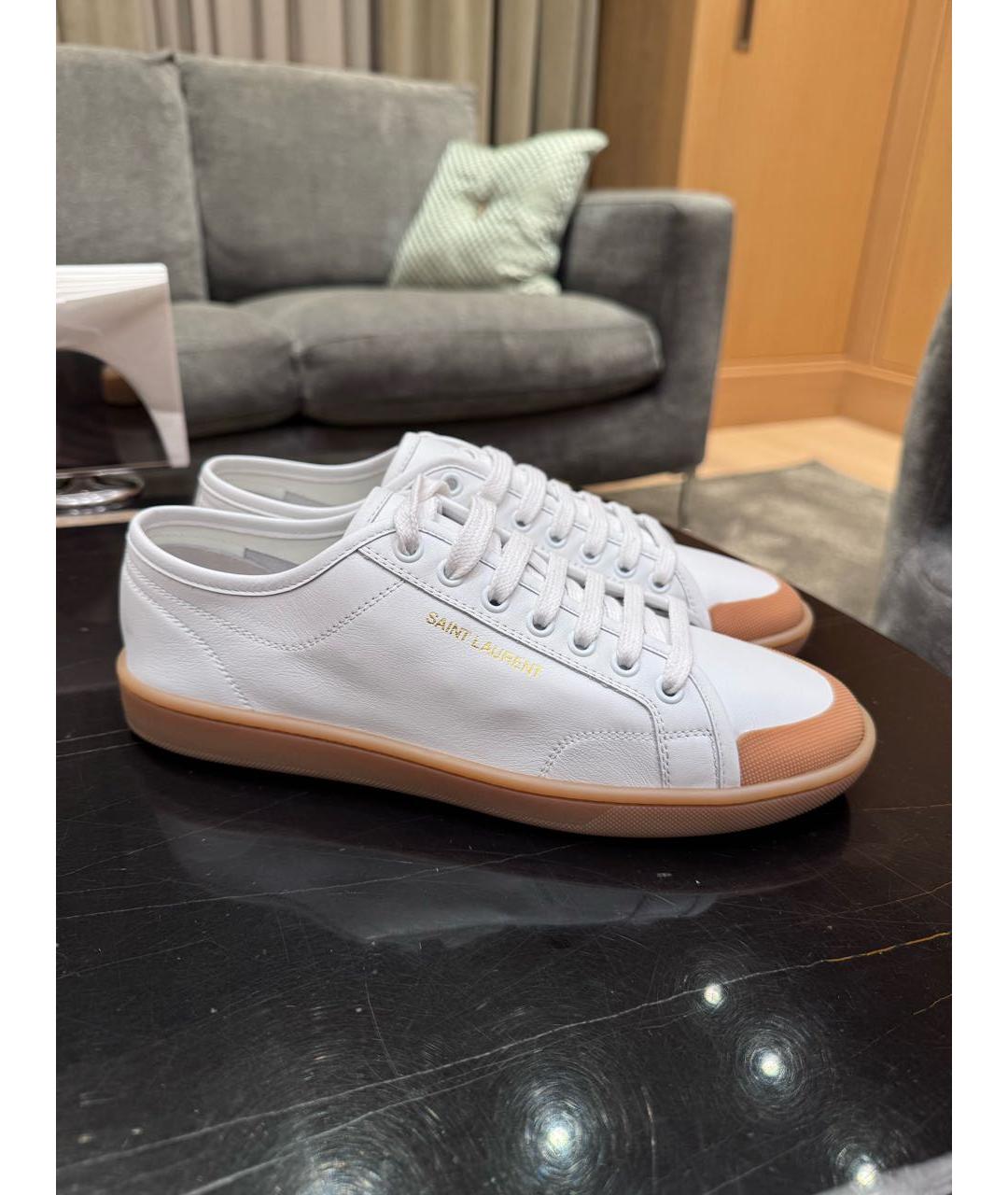 SAINT LAURENT Белые кожаные кеды, фото 6