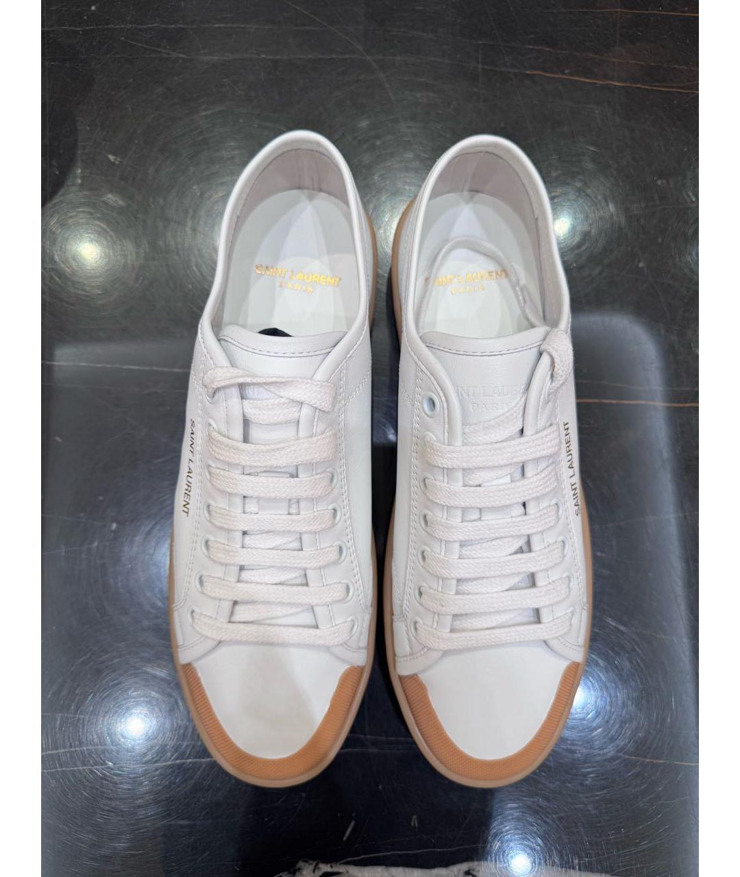 SAINT LAURENT Белые кожаные кеды, фото 3