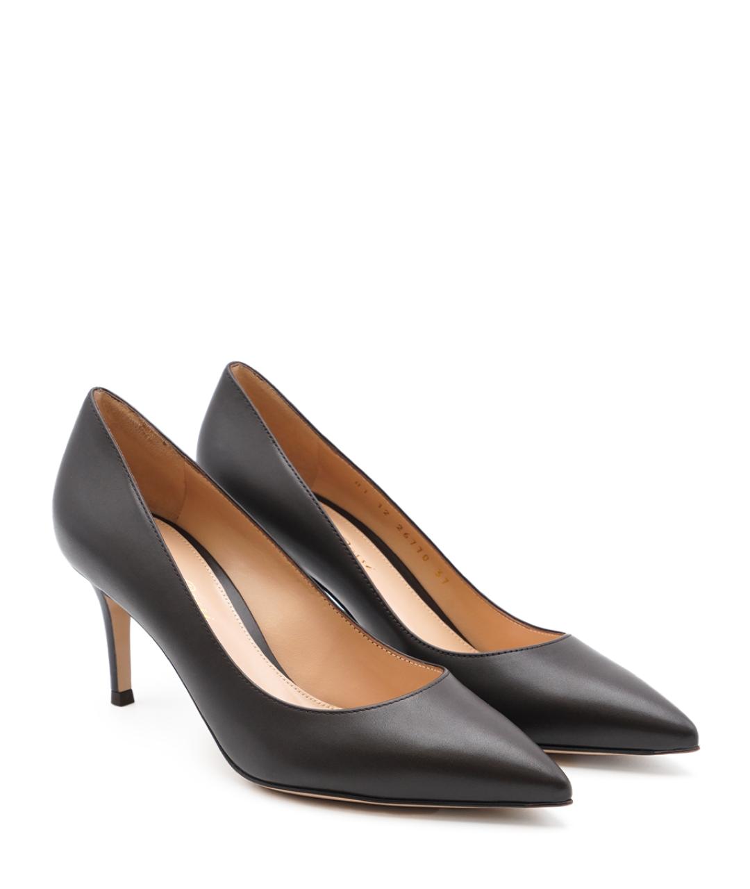 GIANVITO ROSSI Коричневые кожаные туфли, фото 2