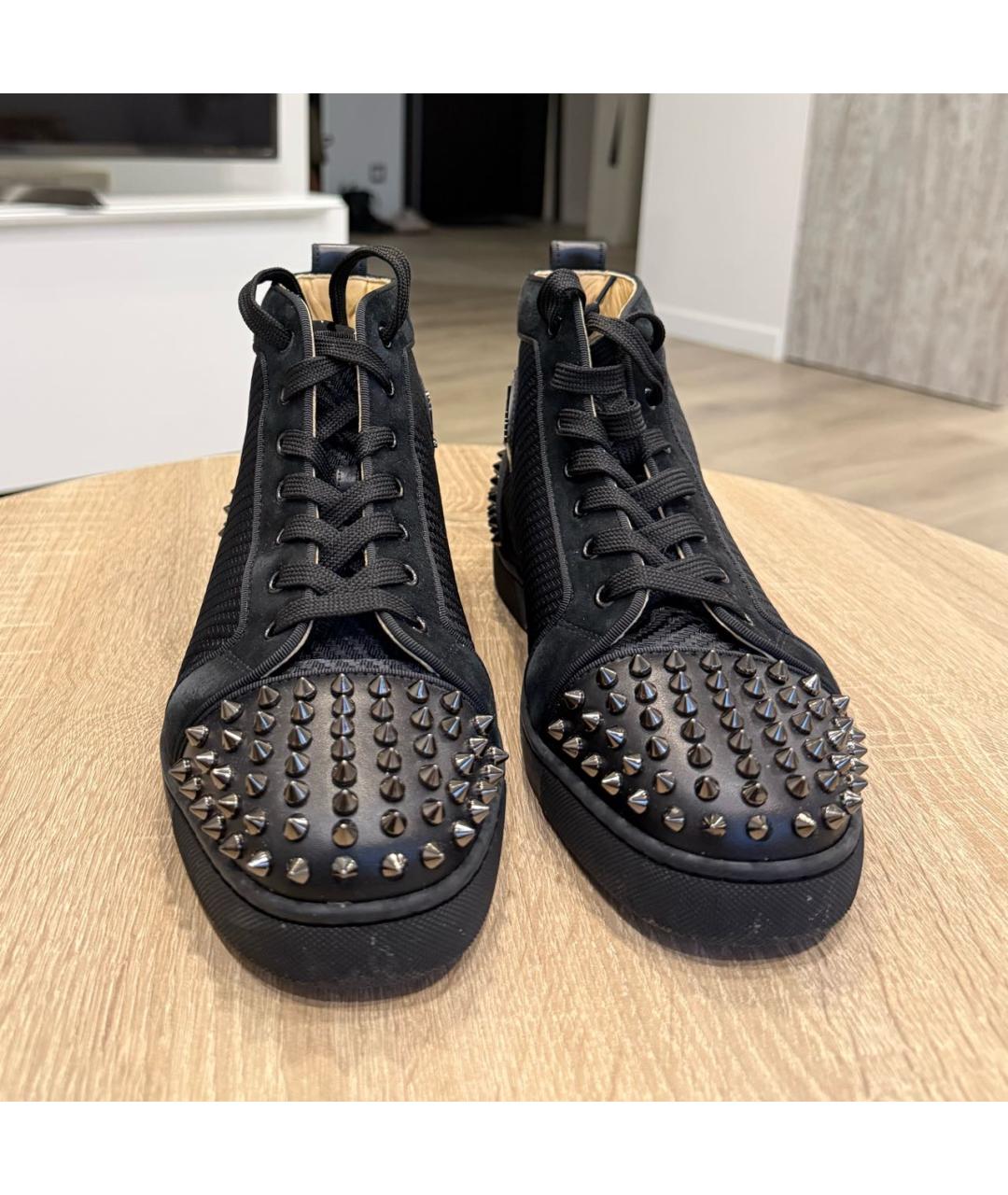 CHRISTIAN LOUBOUTIN Черные кожаные ботинки, фото 2