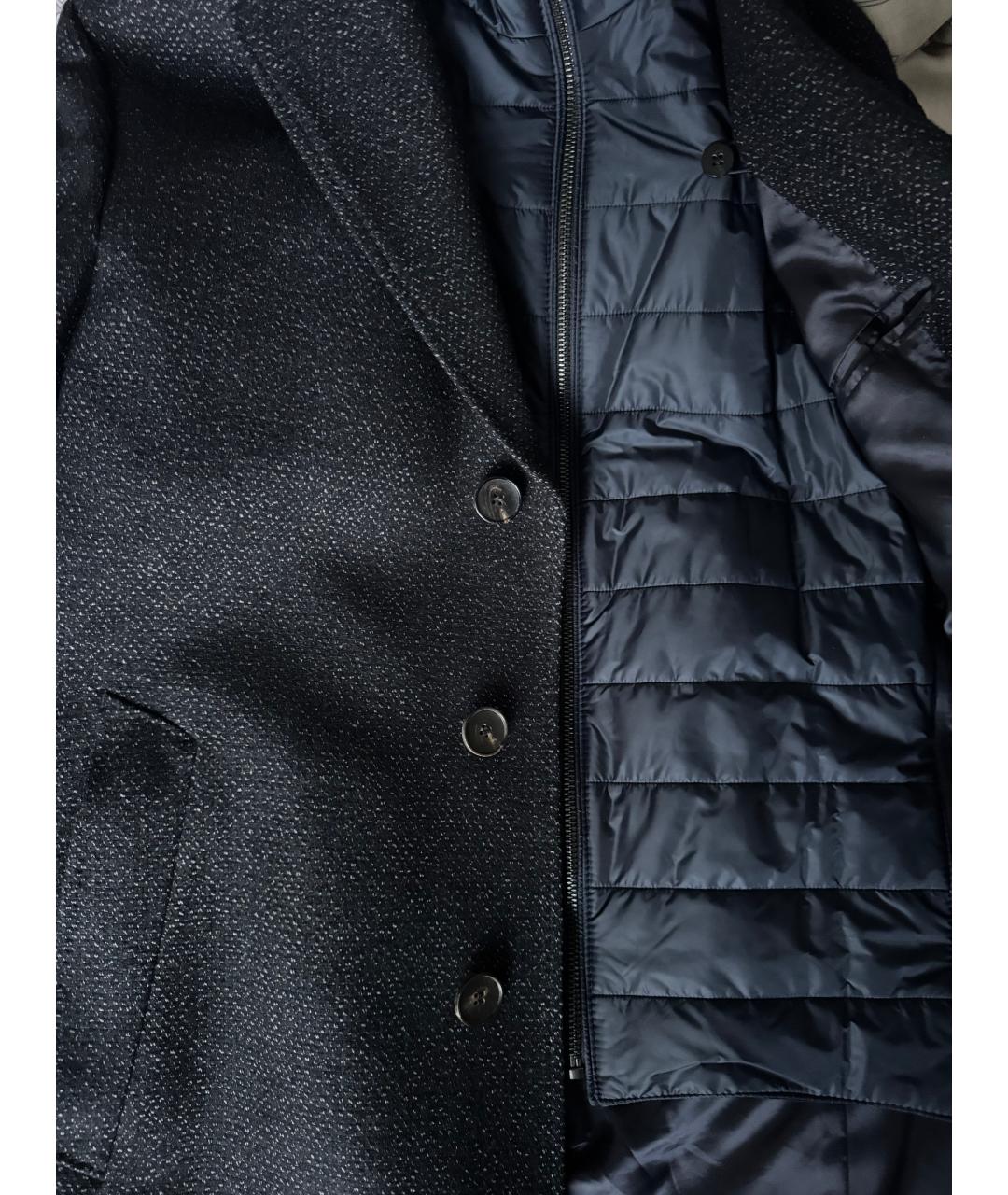 HUGO BOSS Темно-синее шерстяное пальто, фото 5