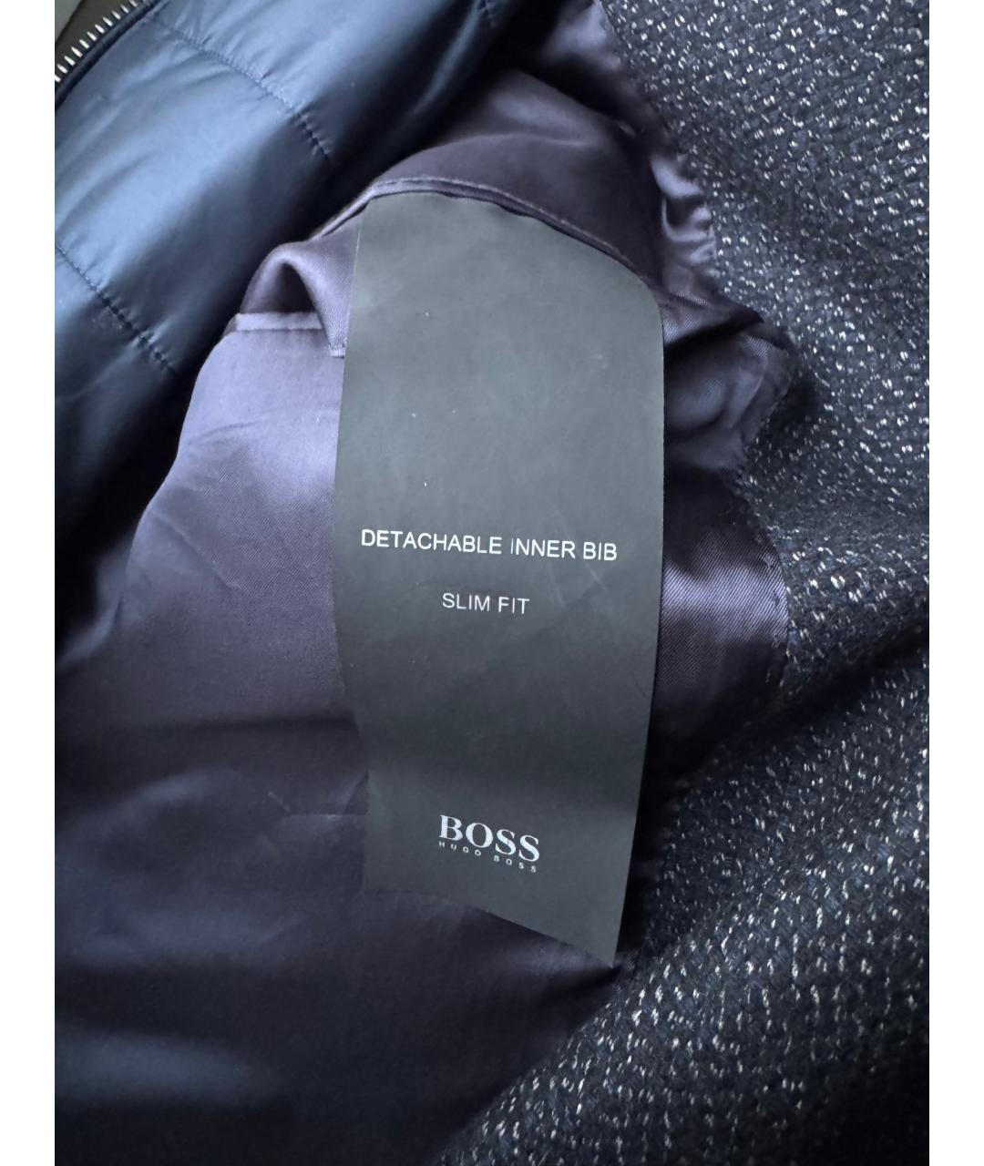 HUGO BOSS Темно-синее шерстяное пальто, фото 7