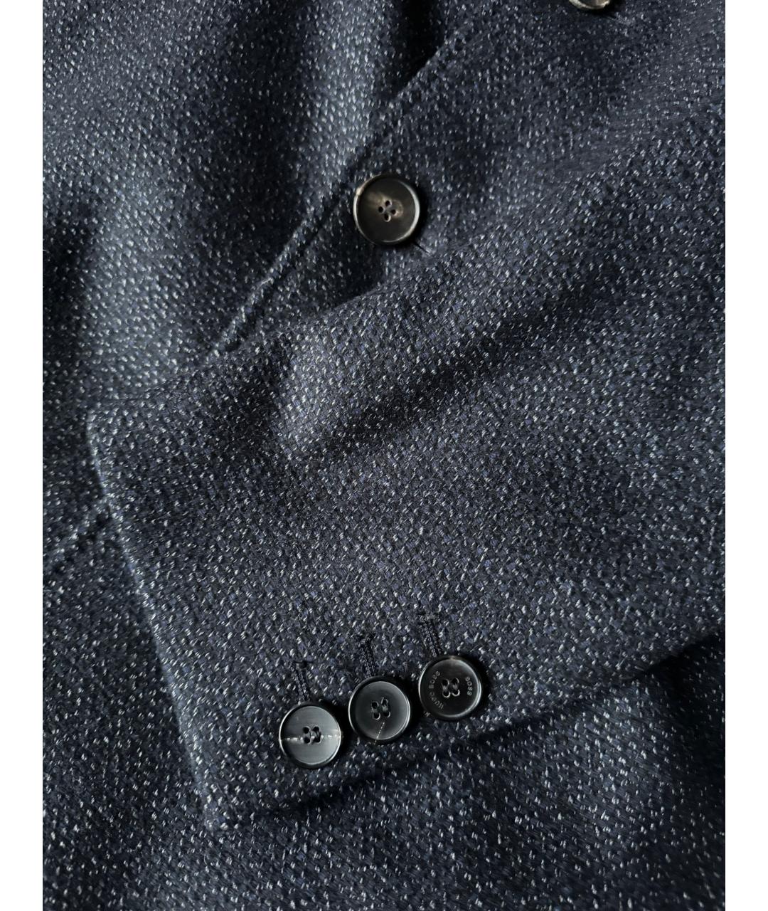 HUGO BOSS Темно-синее шерстяное пальто, фото 4