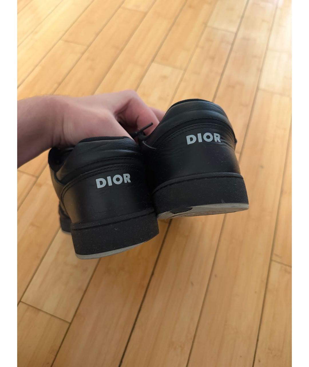 CHRISTIAN DIOR Черные кожаные низкие кроссовки / кеды, фото 4