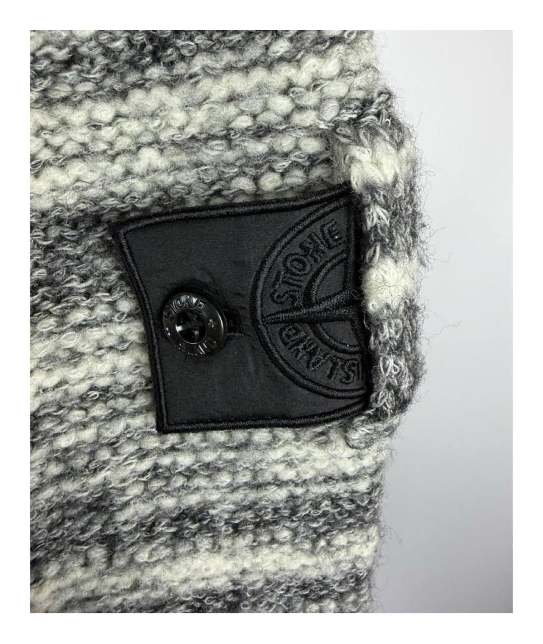 STONE ISLAND Серый шерстяной джемпер / свитер, фото 5