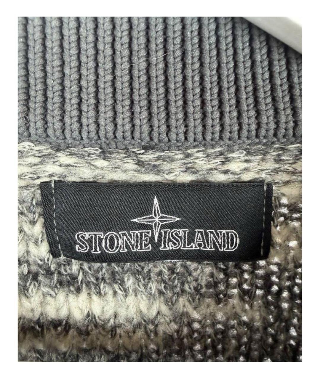 STONE ISLAND Серый шерстяной джемпер / свитер, фото 6