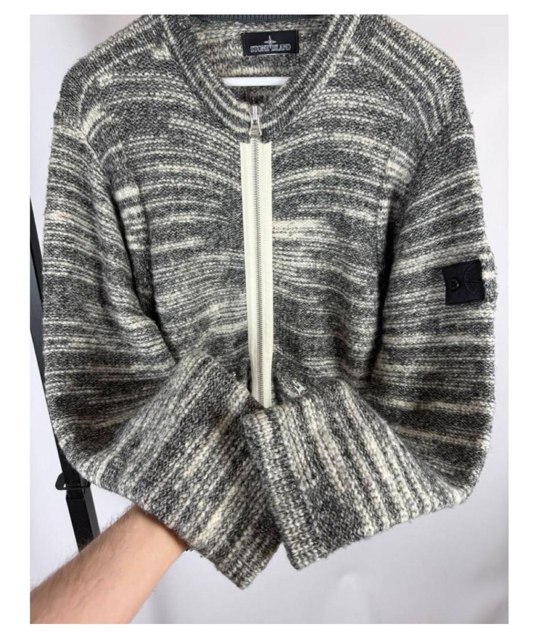 STONE ISLAND Серый шерстяной джемпер / свитер, фото 3
