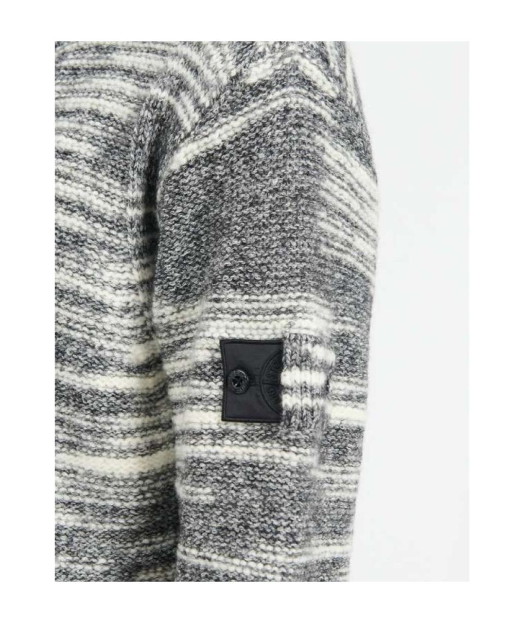 STONE ISLAND Серый шерстяной джемпер / свитер, фото 8