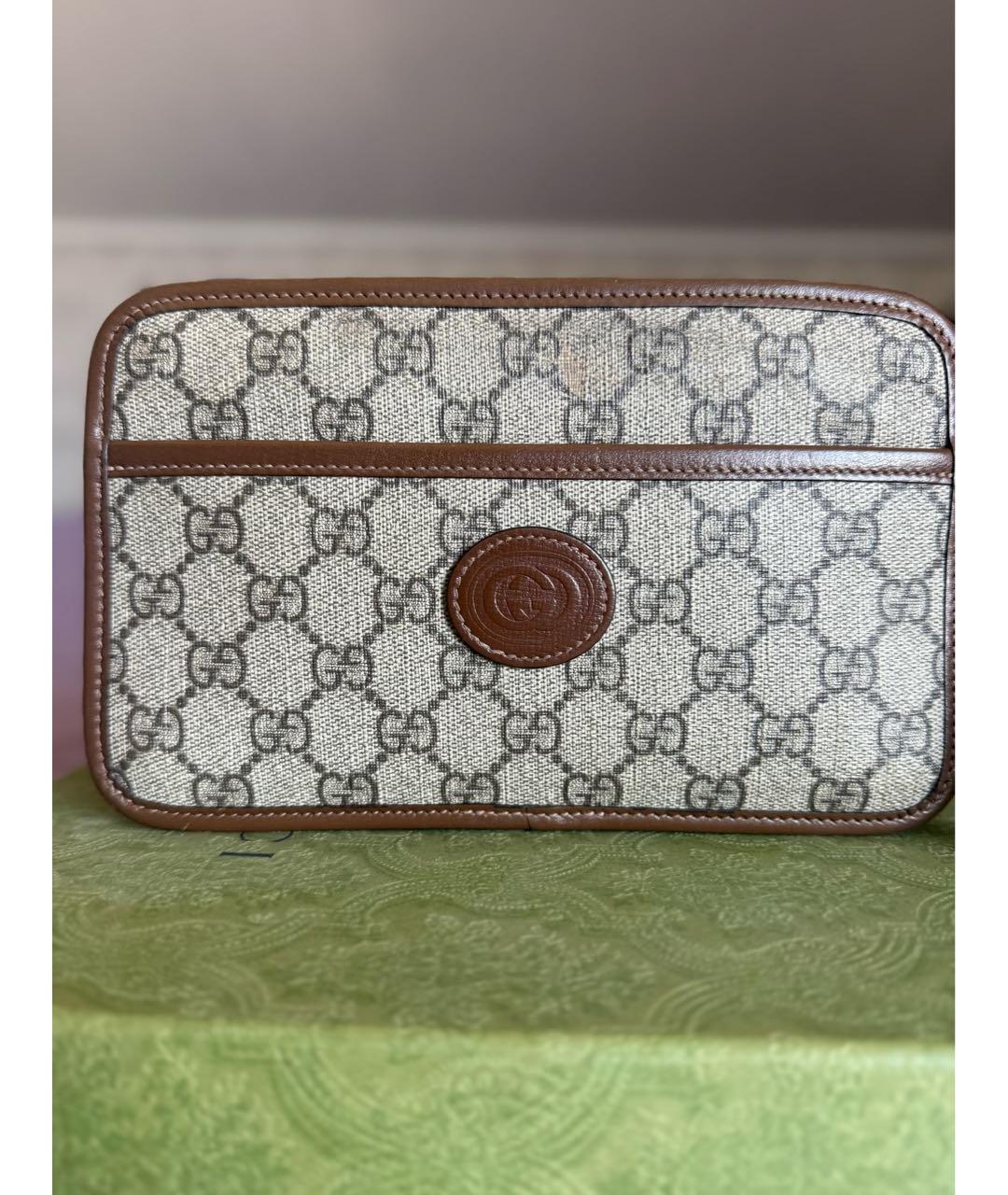 GUCCI Коричневая кожаная сумка через плечо, фото 5
