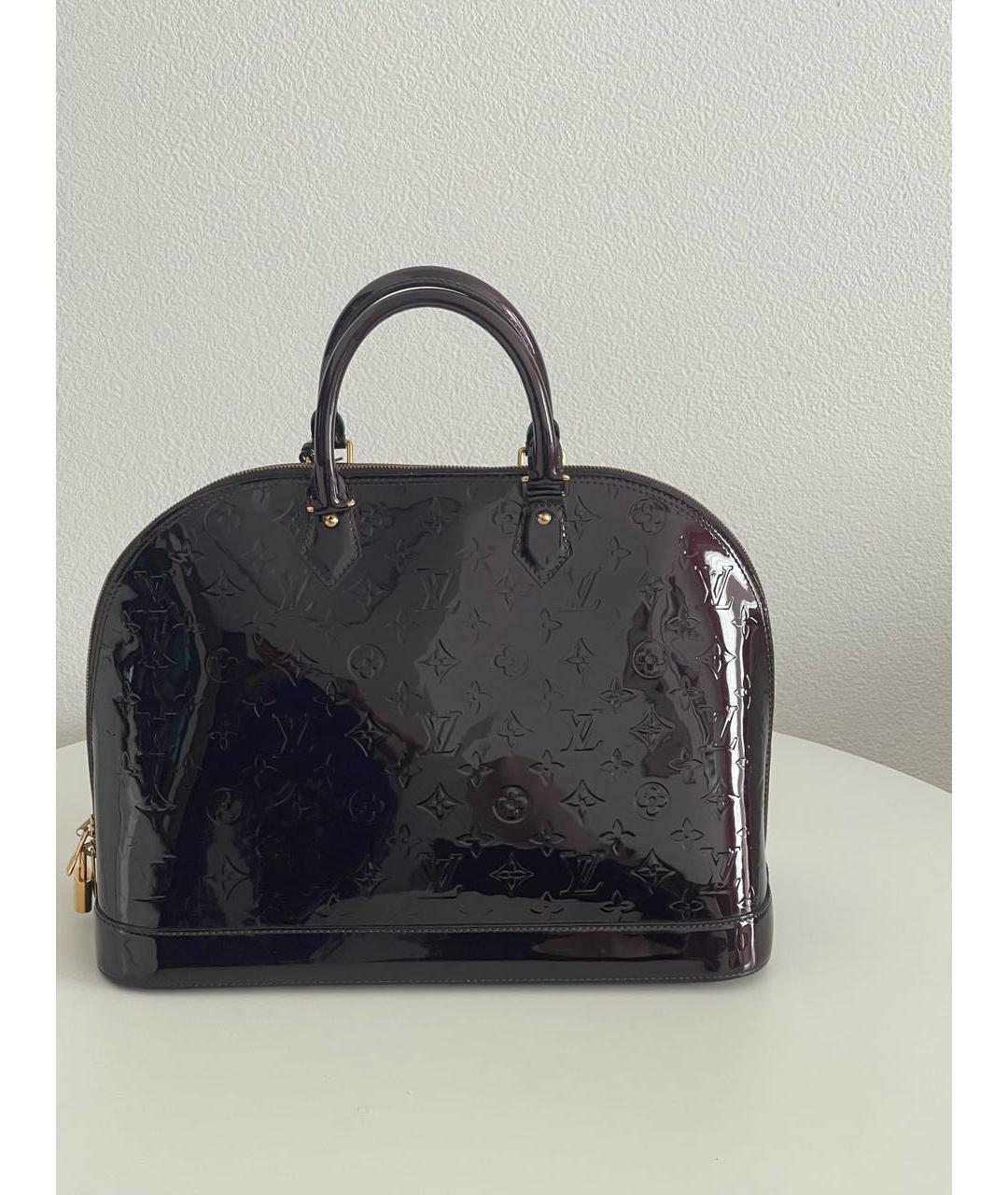 LOUIS VUITTON Бордовая сумка с короткими ручками из лакированной кожи, фото 2