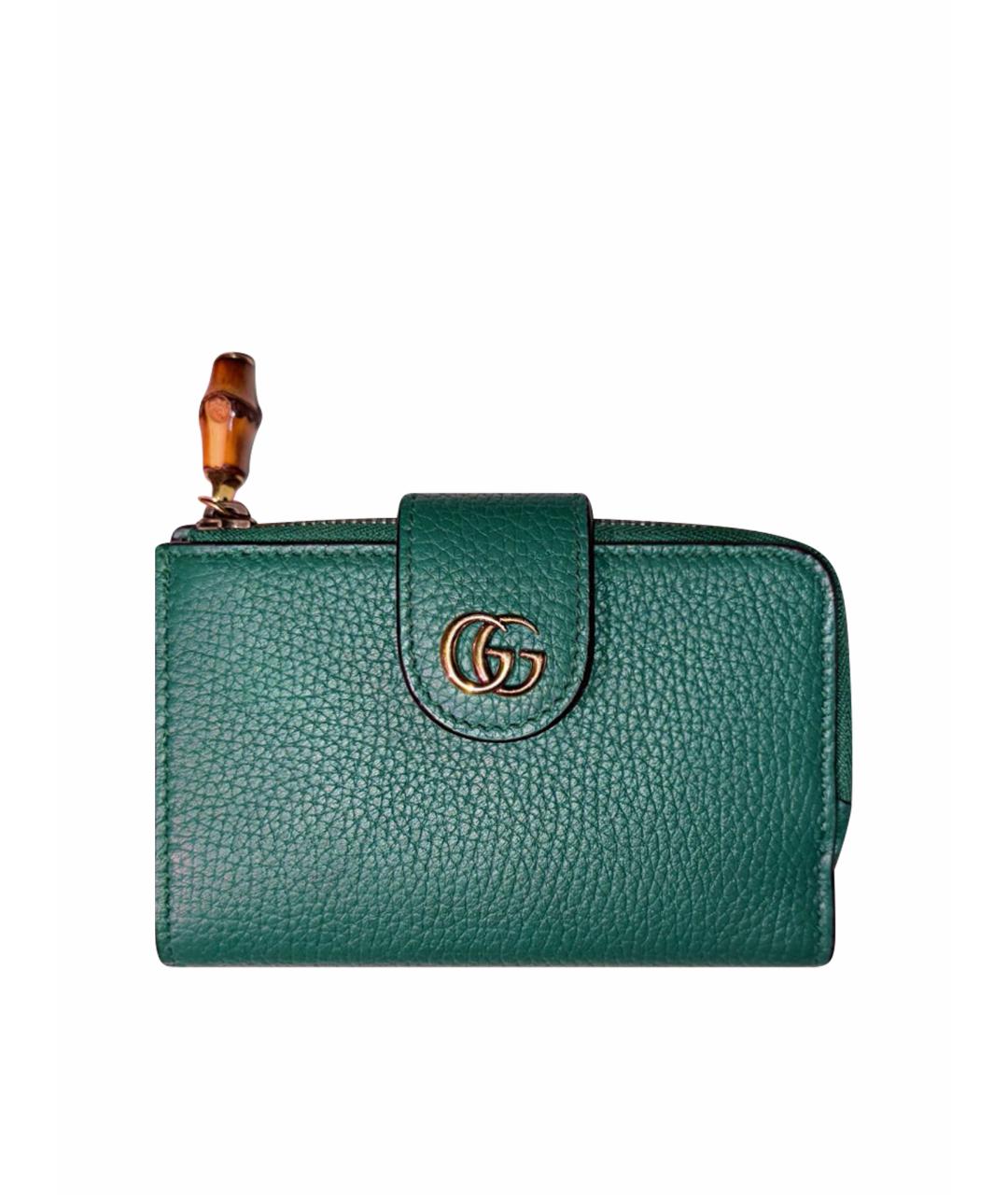 GUCCI Зеленый кожаный кошелек, фото 1