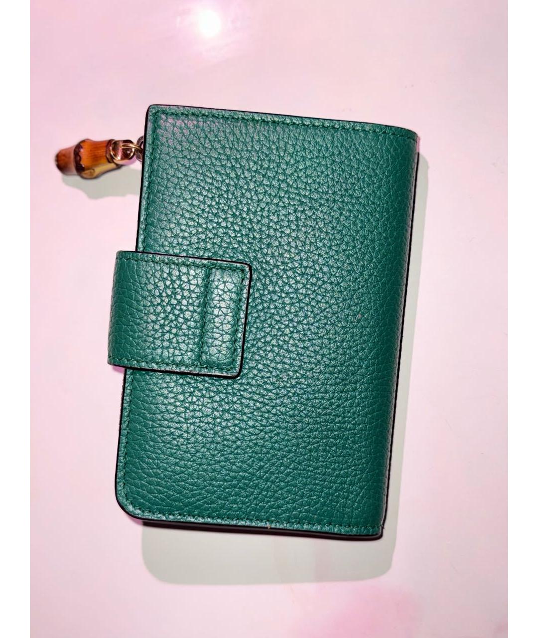 GUCCI Зеленый кожаный кошелек, фото 3