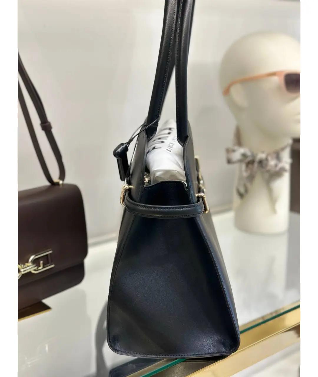FURLA Черная кожаная сумка тоут, фото 3