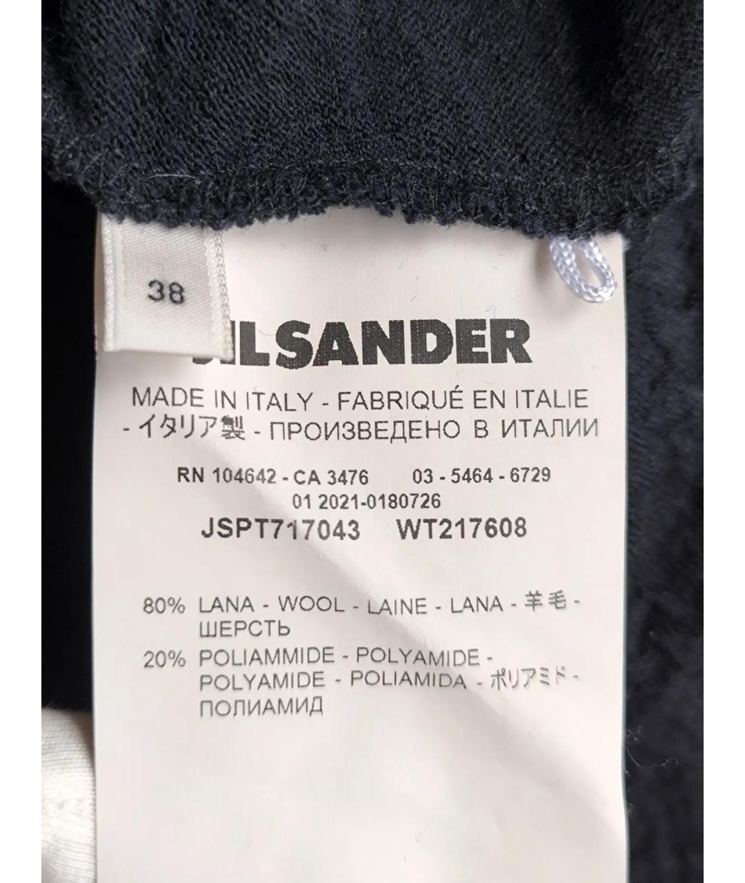 JIL SANDER Черное шерстяное повседневное платье, фото 6