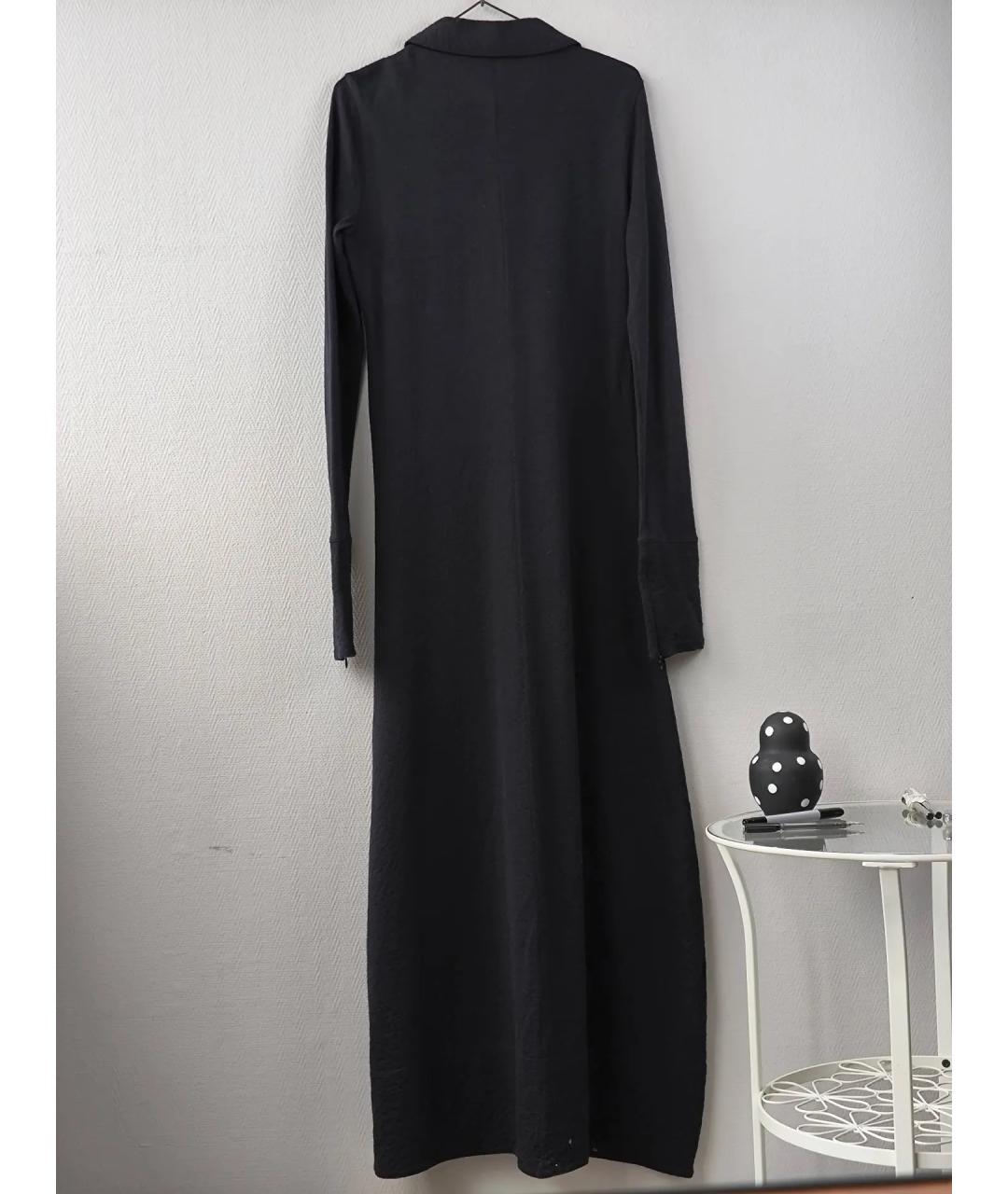 JIL SANDER Черное шерстяное повседневное платье, фото 2