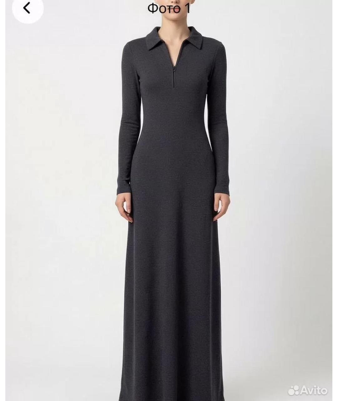 JIL SANDER Черное шерстяное повседневное платье, фото 7