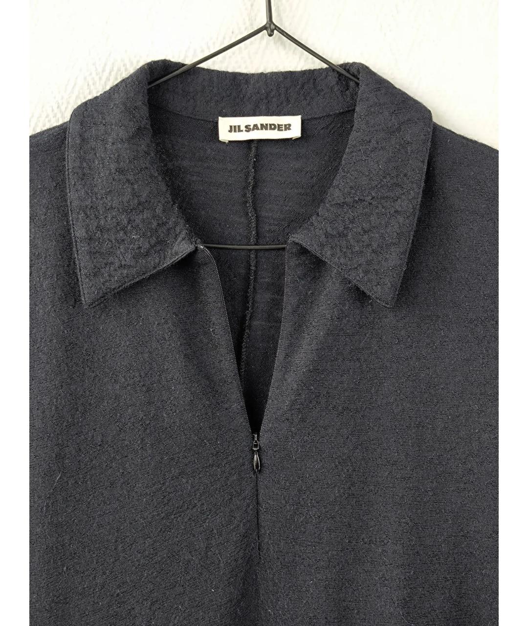 JIL SANDER Черное шерстяное повседневное платье, фото 3