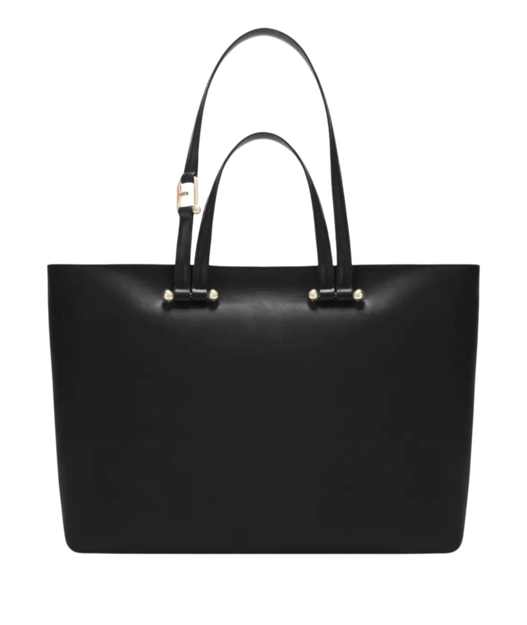 FURLA Черная кожаная сумка тоут, фото 1