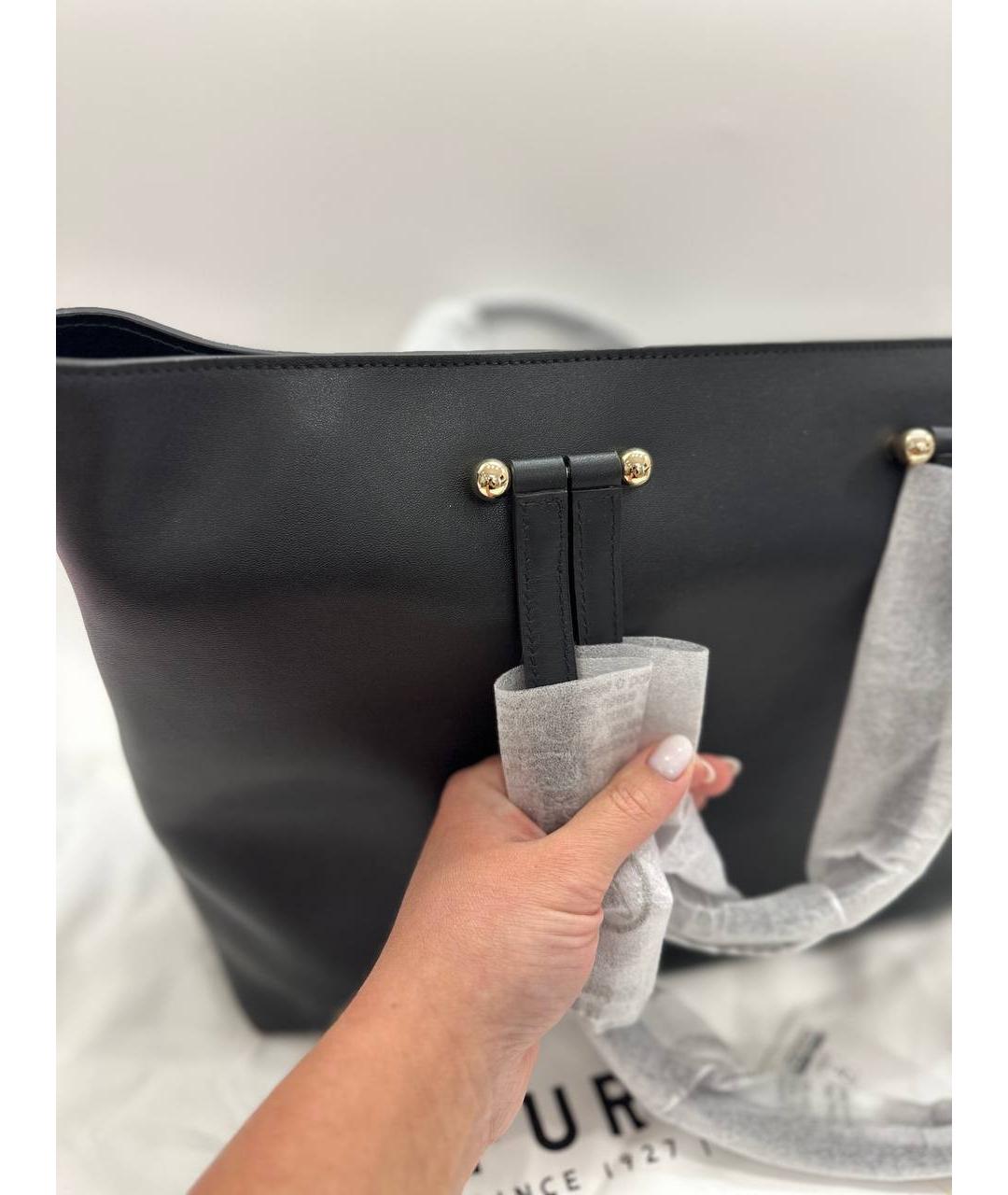 FURLA Черная кожаная сумка тоут, фото 7