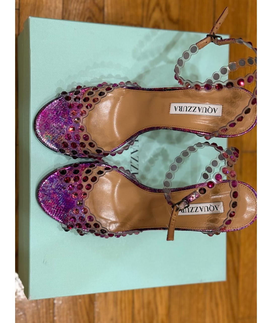 AQUAZZURA Мульти кожаные босоножки, фото 3