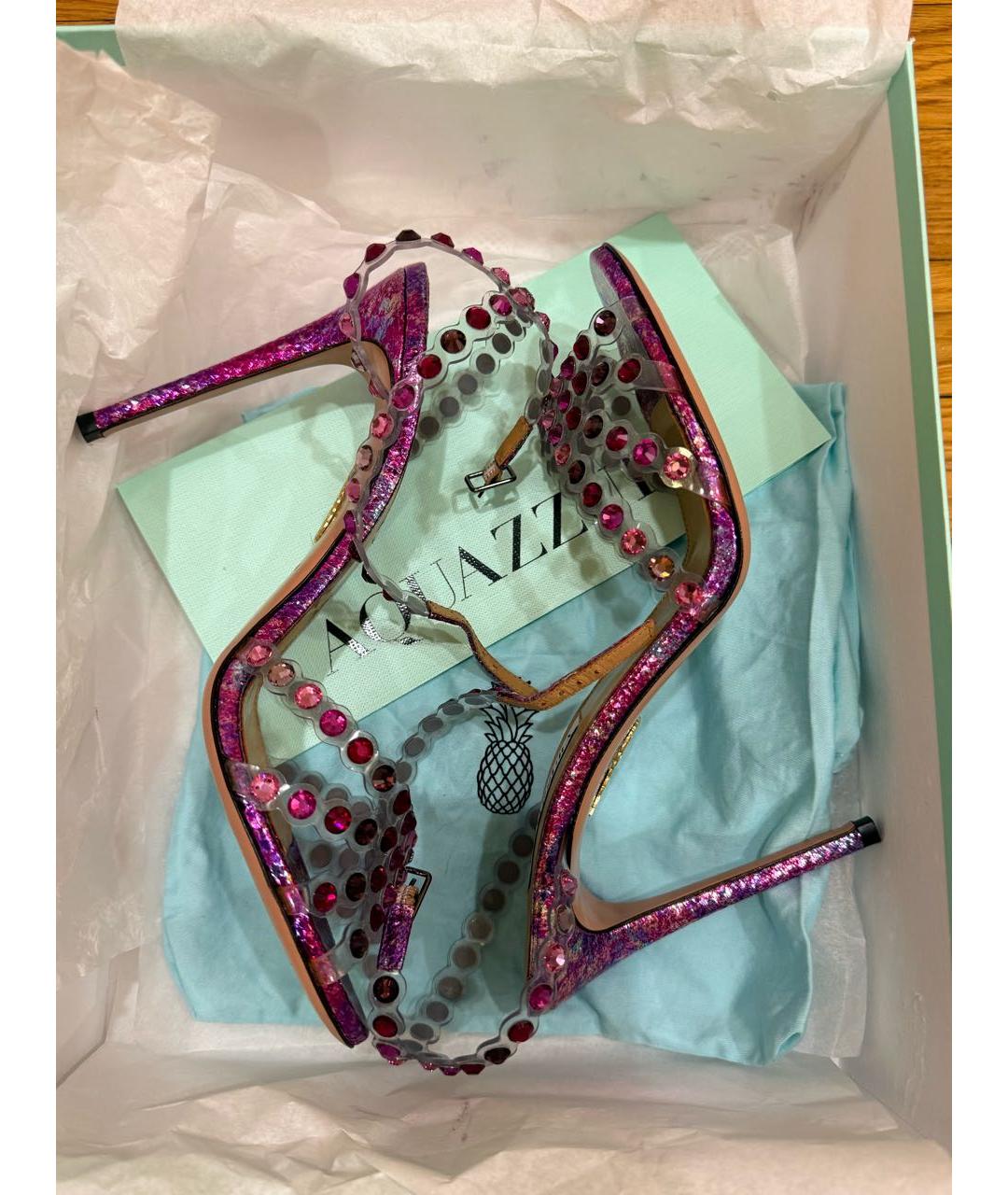 AQUAZZURA Мульти кожаные босоножки, фото 7