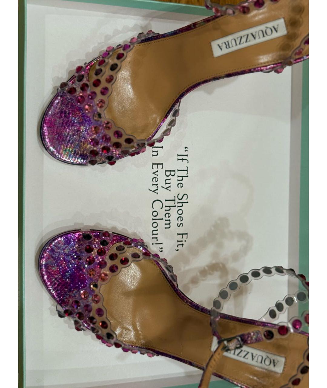 AQUAZZURA Мульти кожаные босоножки, фото 5