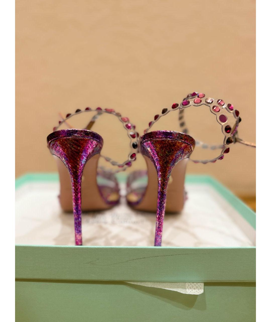 AQUAZZURA Мульти кожаные босоножки, фото 4