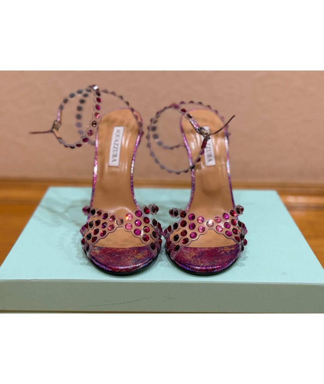 AQUAZZURA Мульти кожаные босоножки, фото 2